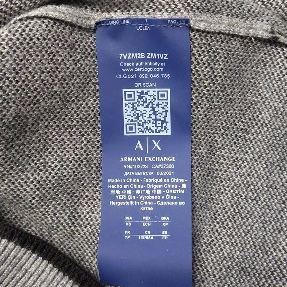 NWOT AX Armani Exchange Men's Pullover Size XS - Picture 4 of 5